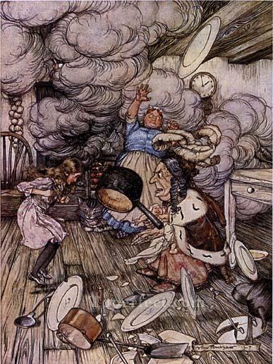 Alice in Wonderland Pig and Pepper illustrator Arthur Rackham Oil Paintings